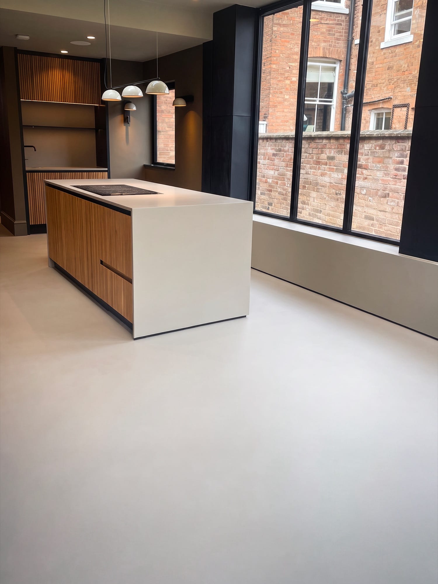 Microcement kitchen floor